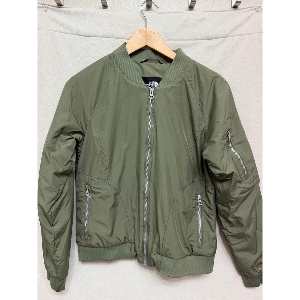 The North Face Women Bomber Quilted Insulated Jacket Small Olive Green Gorpcore